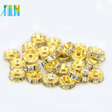 BB082 wholesale AAA grade golden rhinestone spacer bead